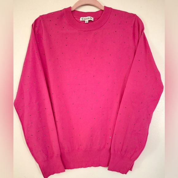 Nannette Sweaters - Nanette Lepore| hot pink bedazzled sweater